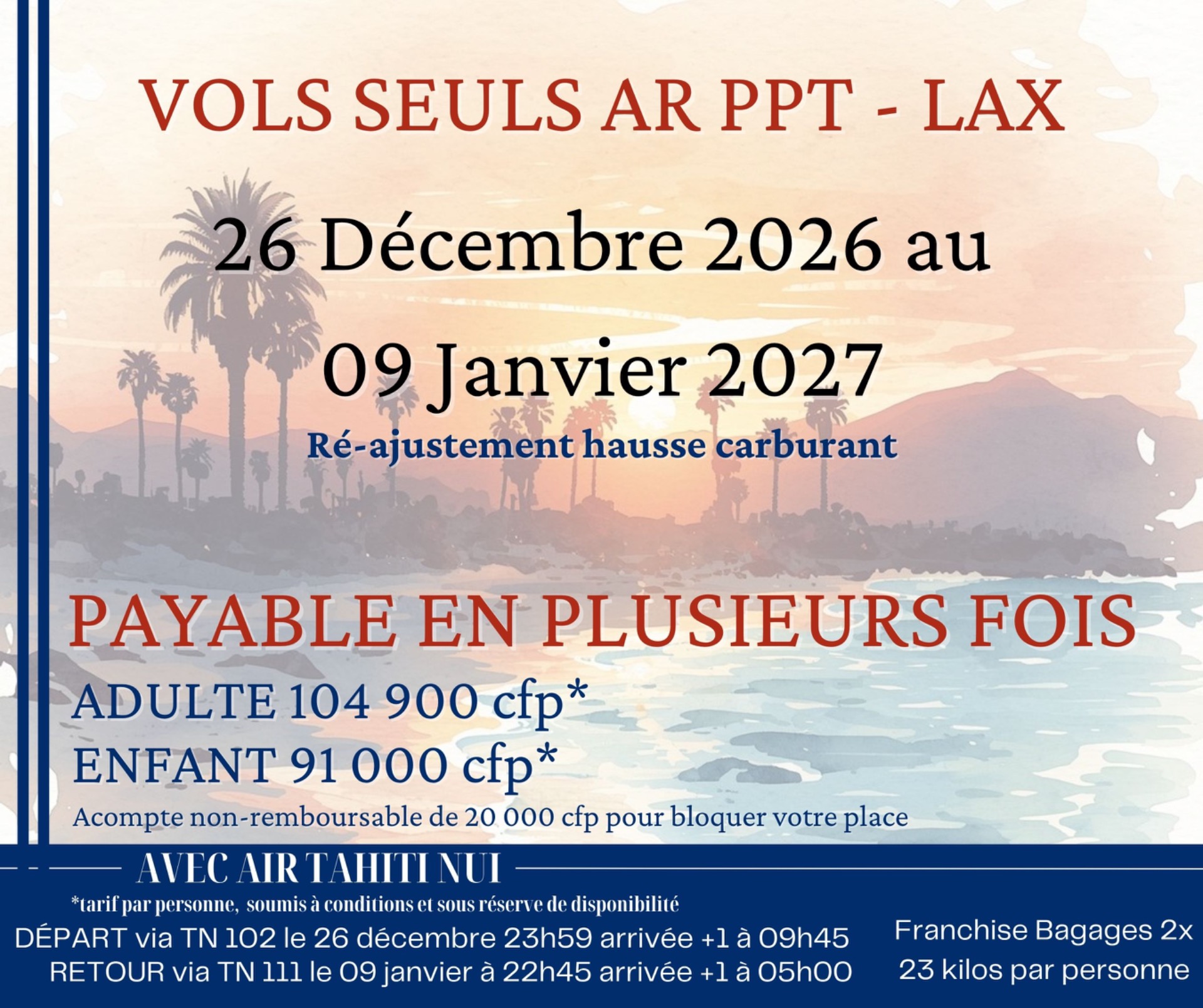 26 décembre 2026 au 09 janvier 2027 : reste 14 places