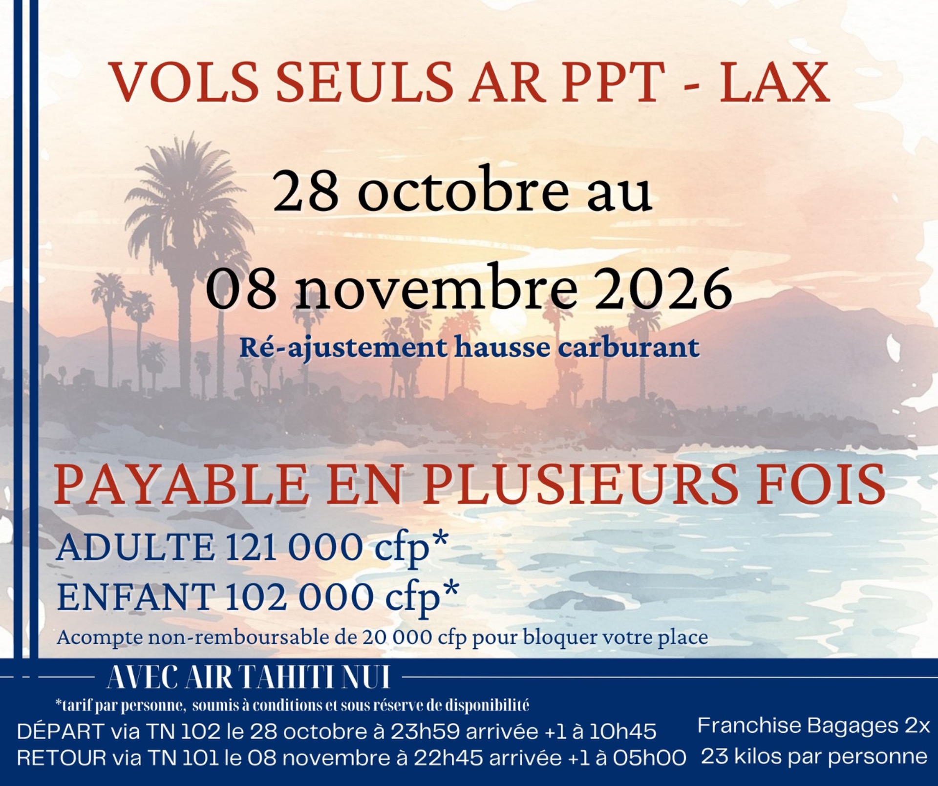 28 octobre au 08 novembre 2026 : reste 20 places